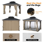 Modern Shade 10' x 12' Hardtop Patio Gazebo with LED Strip Light