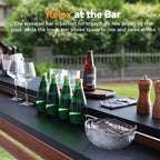 Modern Shade Cedar Wood Entertainment Gazebo with Hardtop Roof, Grill Bar Center, Shelves, TV Mount & Power Strip for Patio or Garden