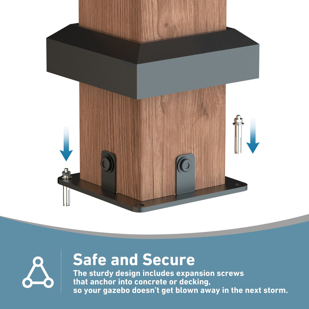Modern Shade 10' x 12' Cedar Wood Hardtop Gazebo, Rot-Resistant Grill Shelter for Backyard or Deck