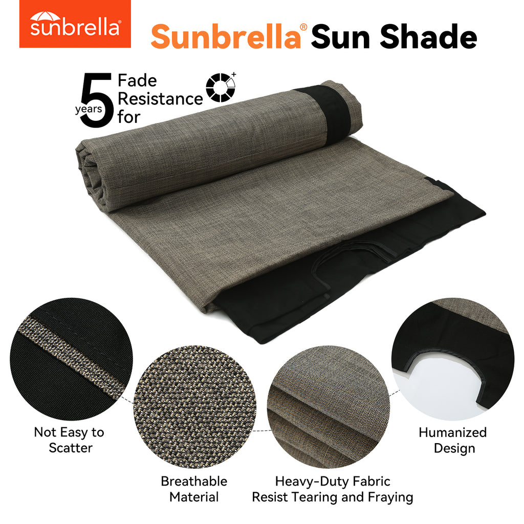 Modern Shade Outdoor Pergola 12' x 14', Patio Pergola with Arched Roof Design, All Aluminum Gazebo with Durable Canvas for patio, Backyard, Deck, Lawn, Wood-Looking