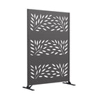 Modern Shade 74"Hx19"W Metal Privacy Screen - Black Freestanding Outdoor Fence Panel for Privacy/Space Division
