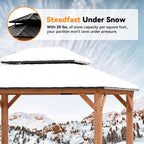 Modern Shade 10'x12' Cedar Gazebos with Double Steel Roof, Mosquito Netting Privacy Curtains Shelter with Hooks for Backyard and Patio Brown