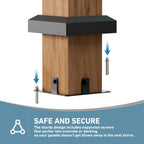 FONA 6'x8' Cedar Wood Grill Gazebo with Shelves,Paper Towel Holder,Steel Roof & USB Charging Ports