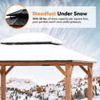 Modern Shade 11'x13'Outdoor Cedar Wood Hardtop Gazebo with Double Steel Roof, Mosquito Net Rods for Backyard Use