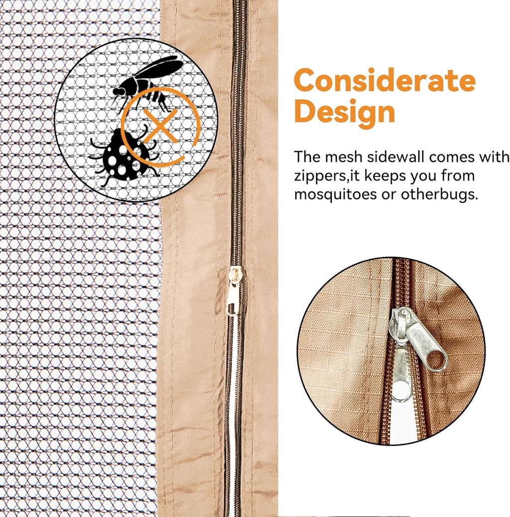 Modern Shade 10‘x12’ 4-Panel Mosquito Net with Zipper Closure for Gazebo & Canopy Replacement