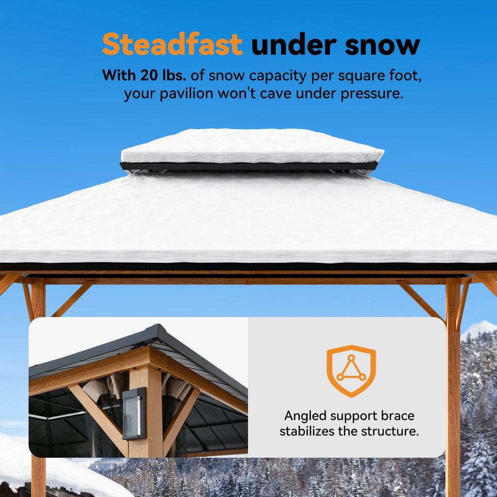 Modern Shade 10'x12' Hard Top Gazebo W/ Solar LED light