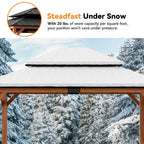 FONA 13'x15' Rosewood Cedar Grill Gazebo,Double Steel Roof,Mosquito Netting&Curtains for Backyard