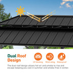 Modren Shade The Horizon 12'x20' Hard Top Gazebo W/ Solar LED light