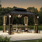 Modern Shade 10'x12' Hard Top Gazebo W/ Solar LED light