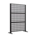 Modern Shade 74"Hx19"W Metal Privacy Screen - Black Freestanding Outdoor Fence Panel for Privacy/Space Division