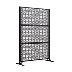 Modern Shade 74"Hx19"W Metal Privacy Screen - Black Freestanding Outdoor Fence Panel for Privacy/Space Division