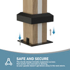 FONA 12'x20' Steel Roof Gazebo w/ 6 LED Lights,Curtains,Netting&USB Charging Port,Black