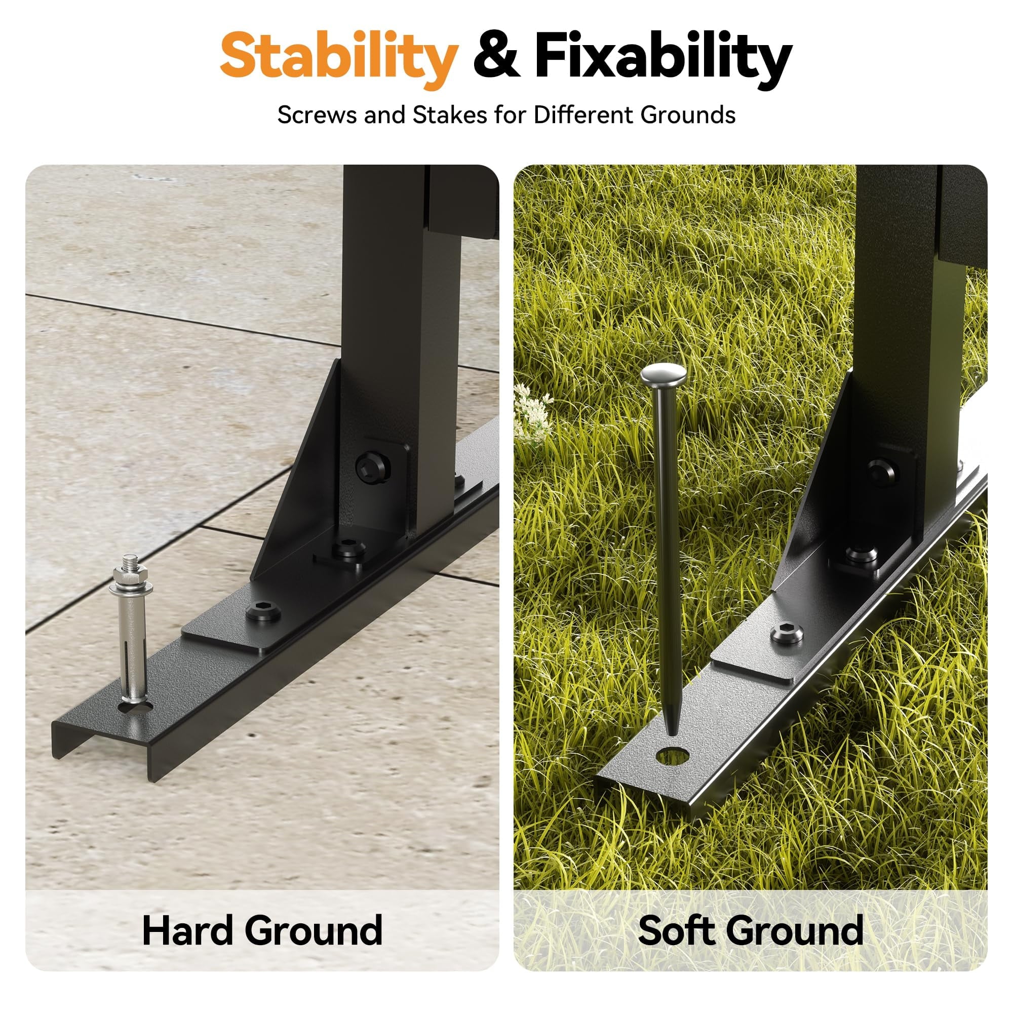 Modern Shade 72"x48" Freestanding Privacy Panel - Black Outdoor Screen for Instant Patio/Deck Privacy & Space Division