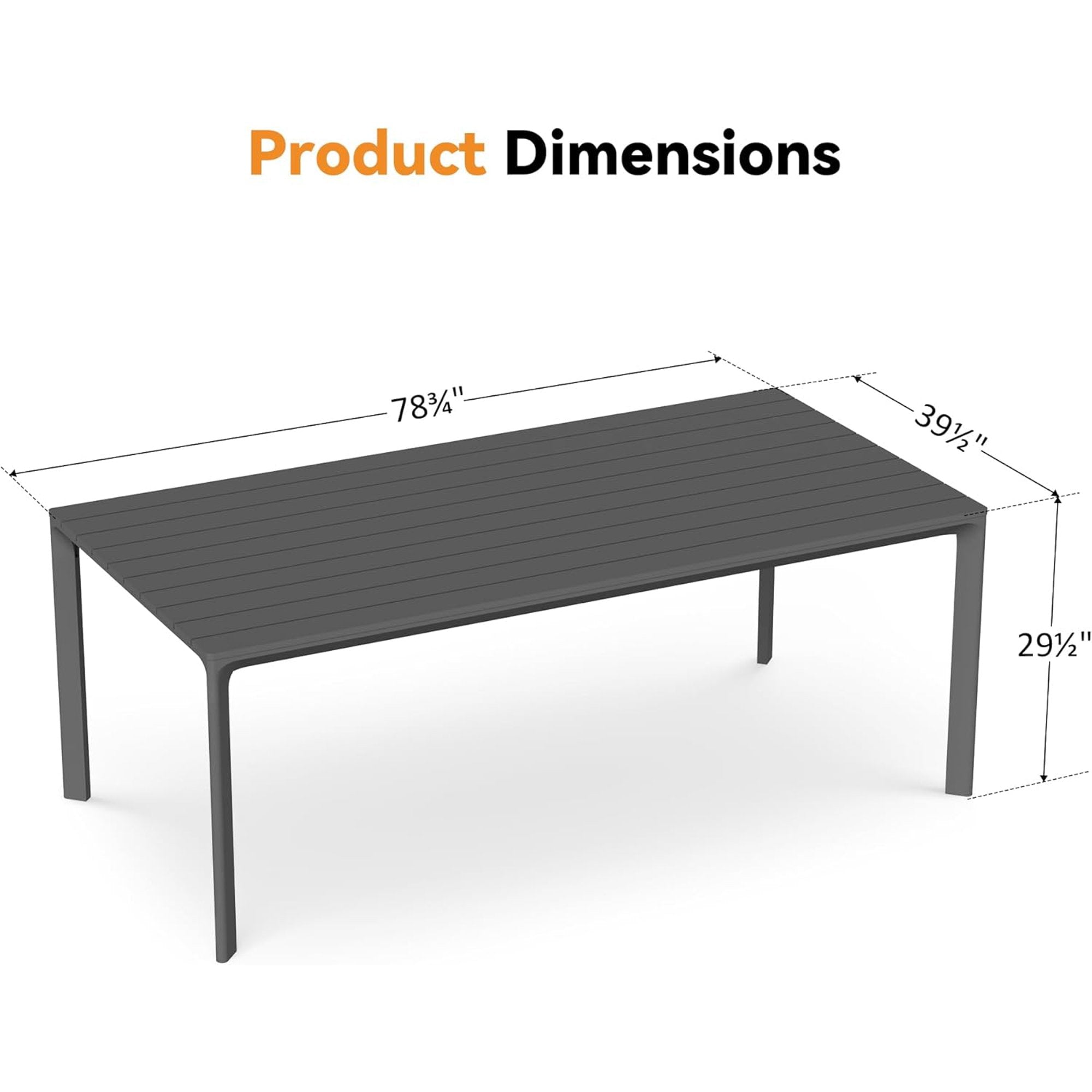 Modern Shade 7-Piece Luxury Outdoor Dining Set, Aluminum Table & Chairs with Fade-Resistant Cushions & Teak Accents, Gray