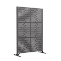 Modern Shade 74"Hx19"W Metal Privacy Screen - Black Freestanding Outdoor Fence Panel for Privacy/Space Division