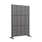 Modern Shade 74"Hx19"W Metal Privacy Screen - Black Freestanding Outdoor Fence Panel for Privacy/Space Division