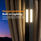 Modern Shade 11x13 Patio Gazebo Canopy Tent,Pop Up Gazebo with LED Lighting,Soft-Top Dual Roof Design