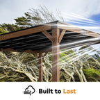 Modern Shade Supreme Cedar Wood Gazebo 12' x 16' with Hardtop Slope Roof, Wooden Grill Gazebo with Durable and Rot-Resistant, Supports Snow Loads and High Wind Speeds