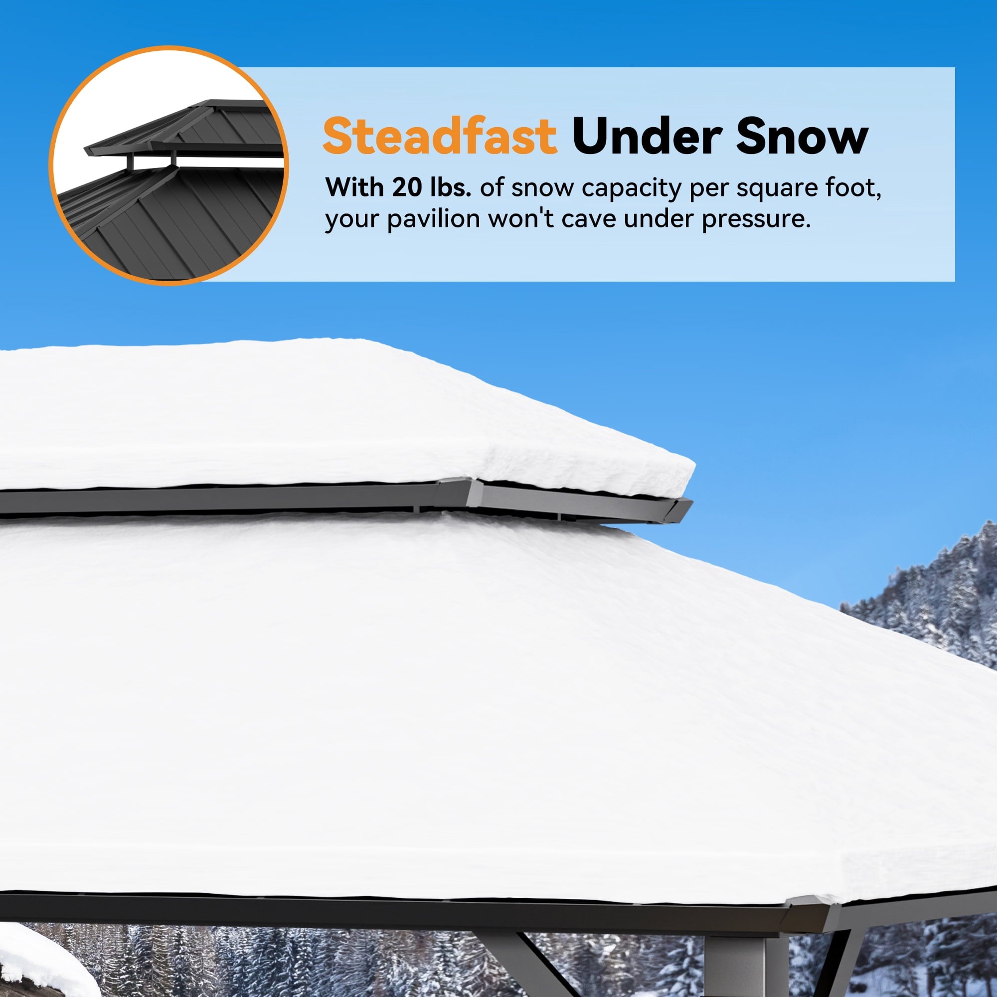 Modern Shade 10'x12' Hard Top Gazebo W/ Solar LED light