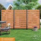 Modern Shade 5ft H x 3.3ft W No-Dig Wood Privacy Fence Panel, Outdoor Screen for Patio/Deck