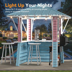 Modern Shade 8' x 8' Outdoor Grill Gazebo with USB Port and Hooks, Steel Frame for Patio or Poolside